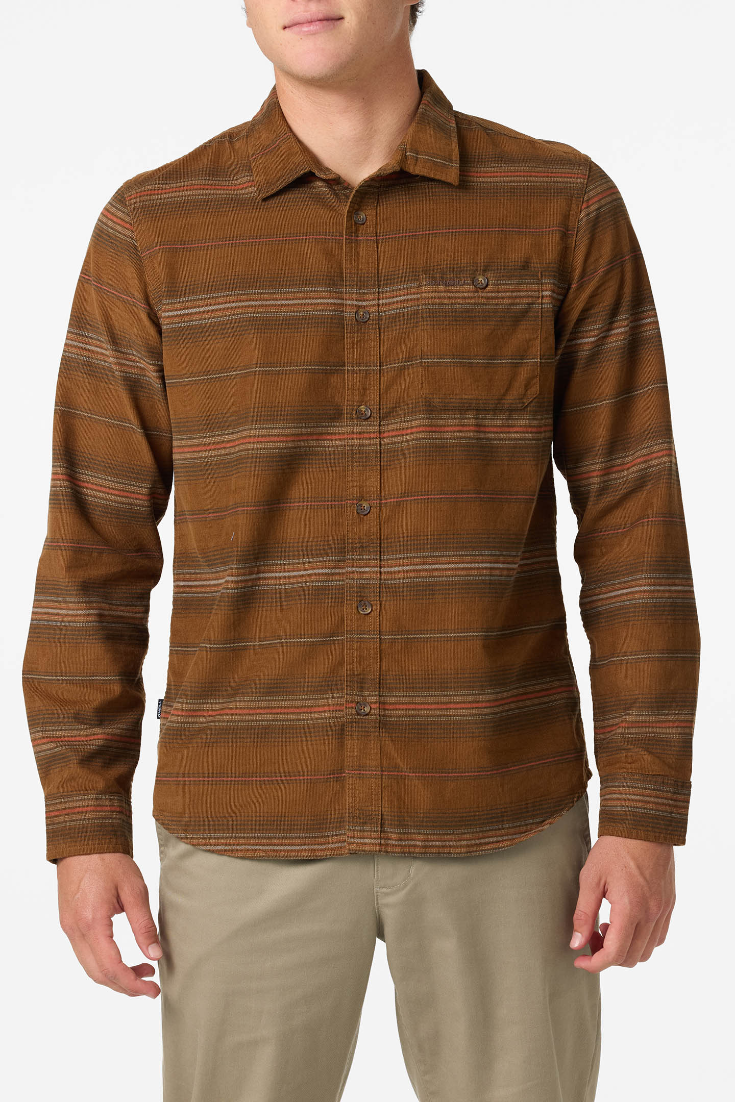 Caruso Stripe Cord Standard Fit Long Sleeve Shirt - Image 2
