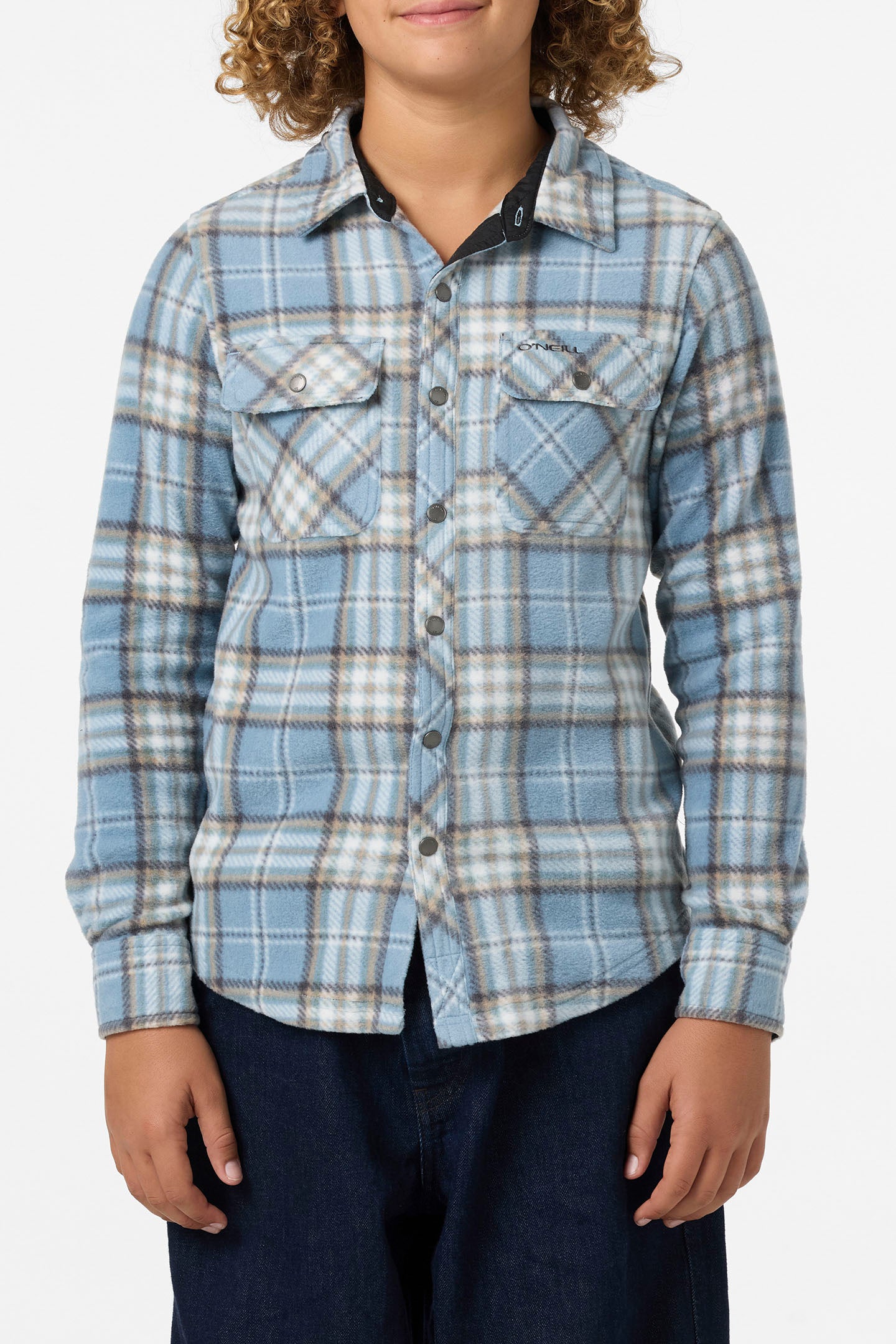 Boy's Glacier Plaid Superfleece Long Sleeve Shirt - Image 2