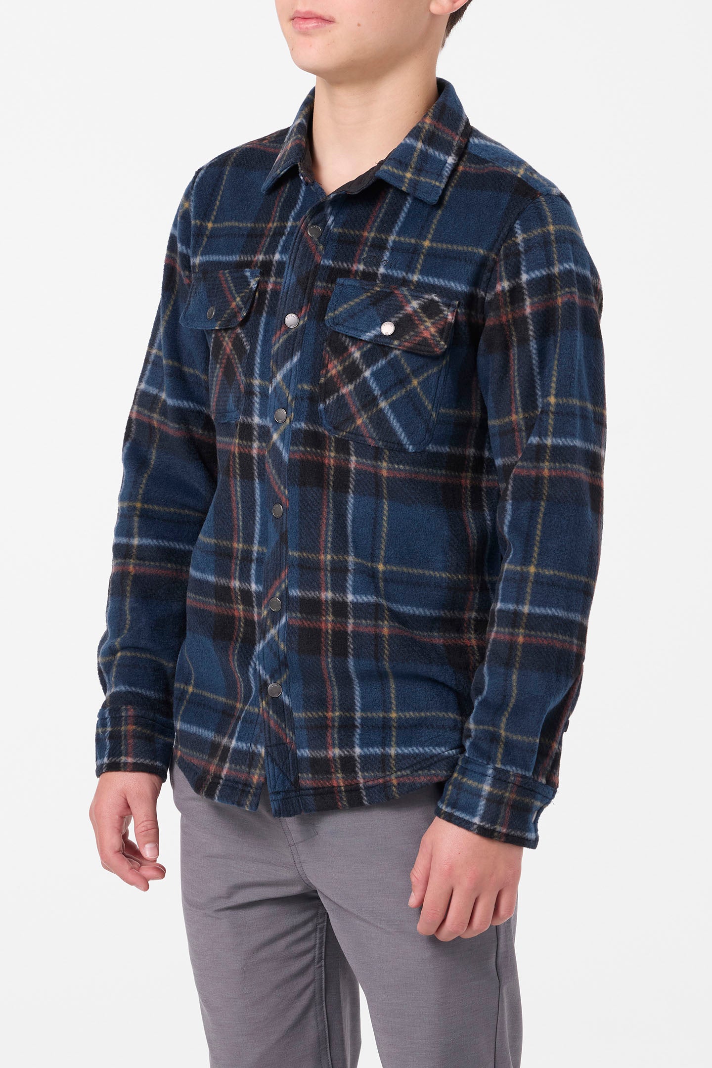 Boy's Glacier Plaid Superfleece Long Sleeve Shirt - Image 3