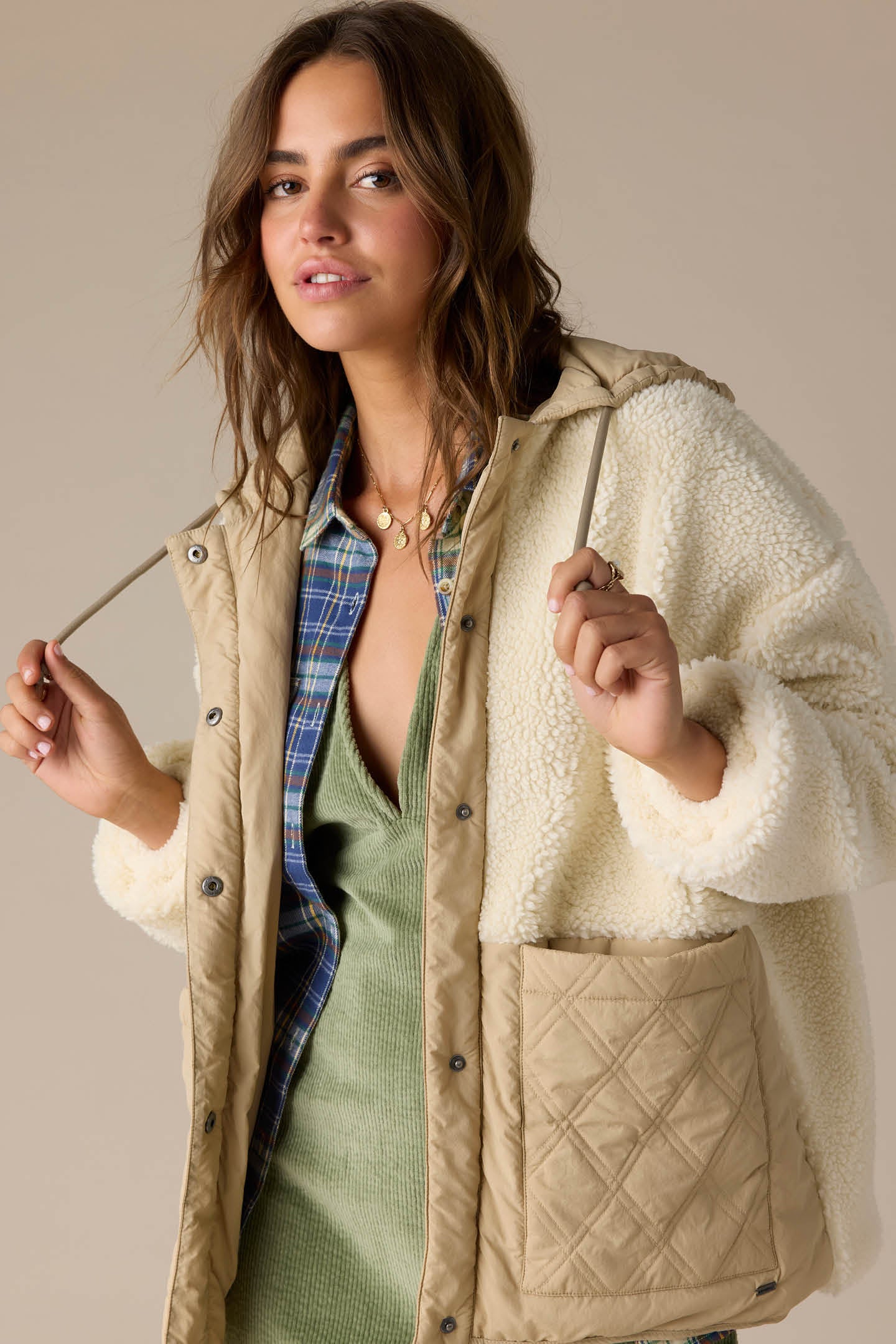 Meena High Pile Fleece Quilted Jacket - Image 2
