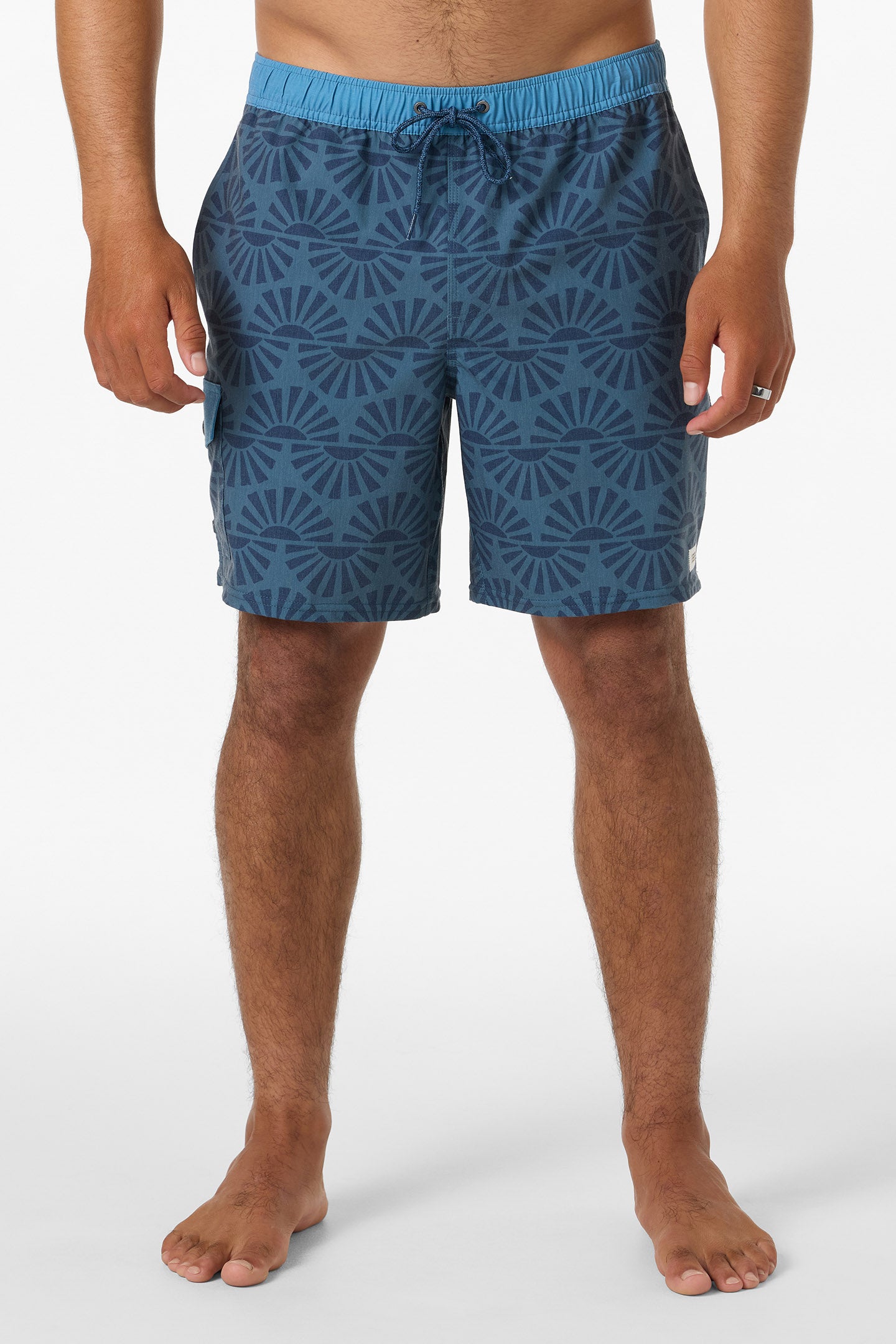 Hermosa Retro Elastic Waist 17 Swim Trunks - Image 2