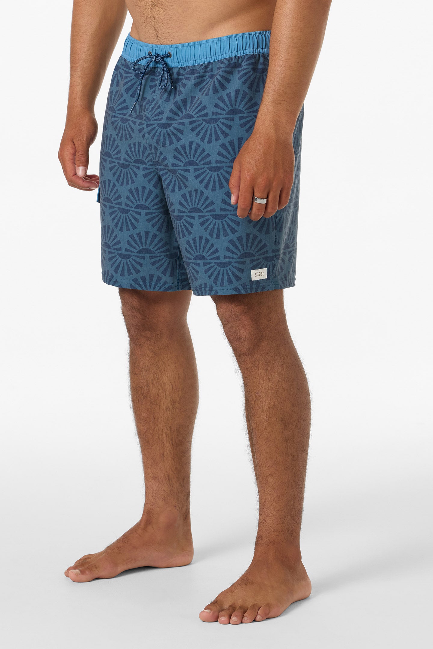 Hermosa Retro Elastic Waist 17 Swim Trunks - Image 3