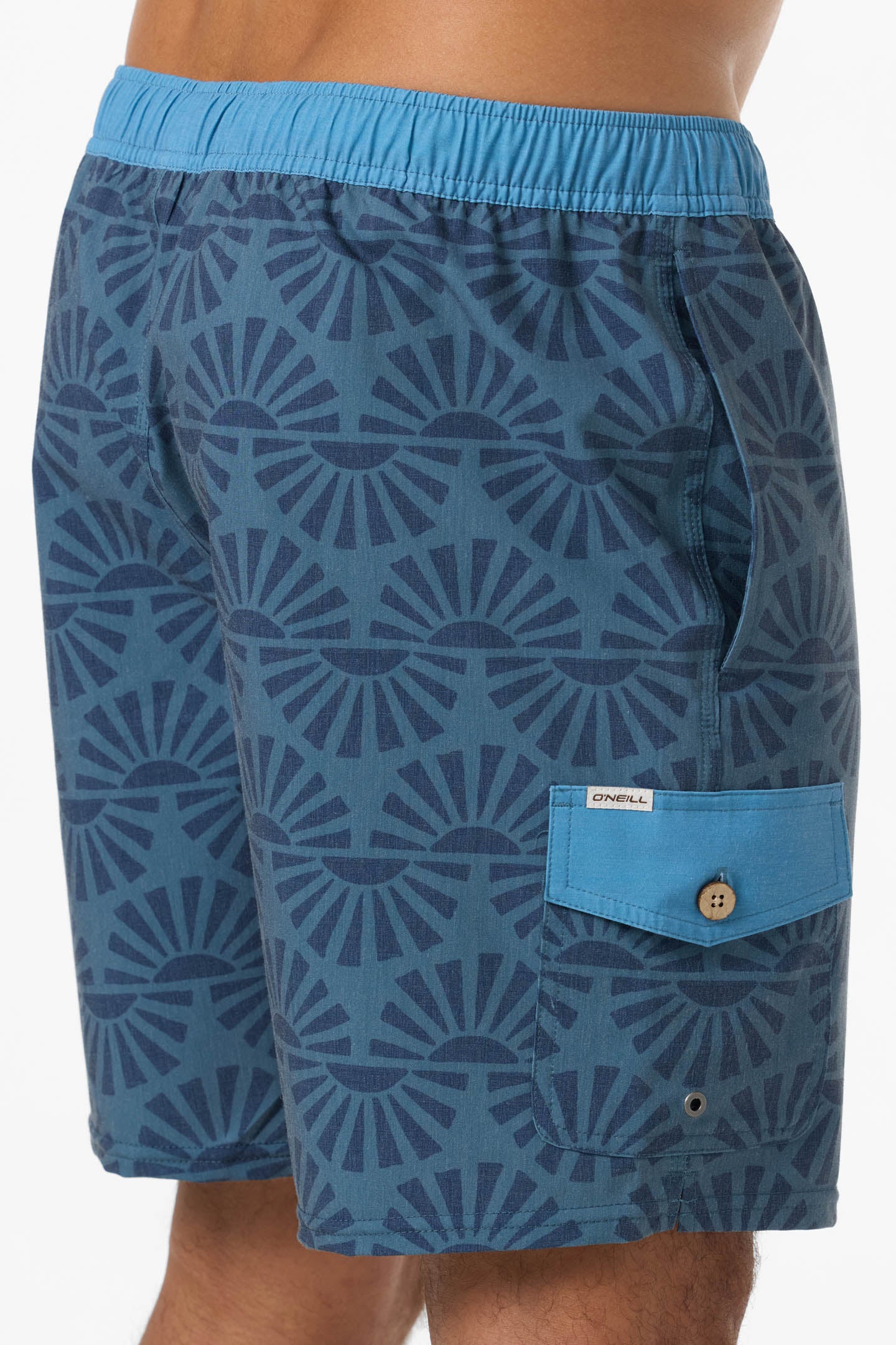 Hermosa Retro Elastic Waist 17 Swim Trunks - Image 5