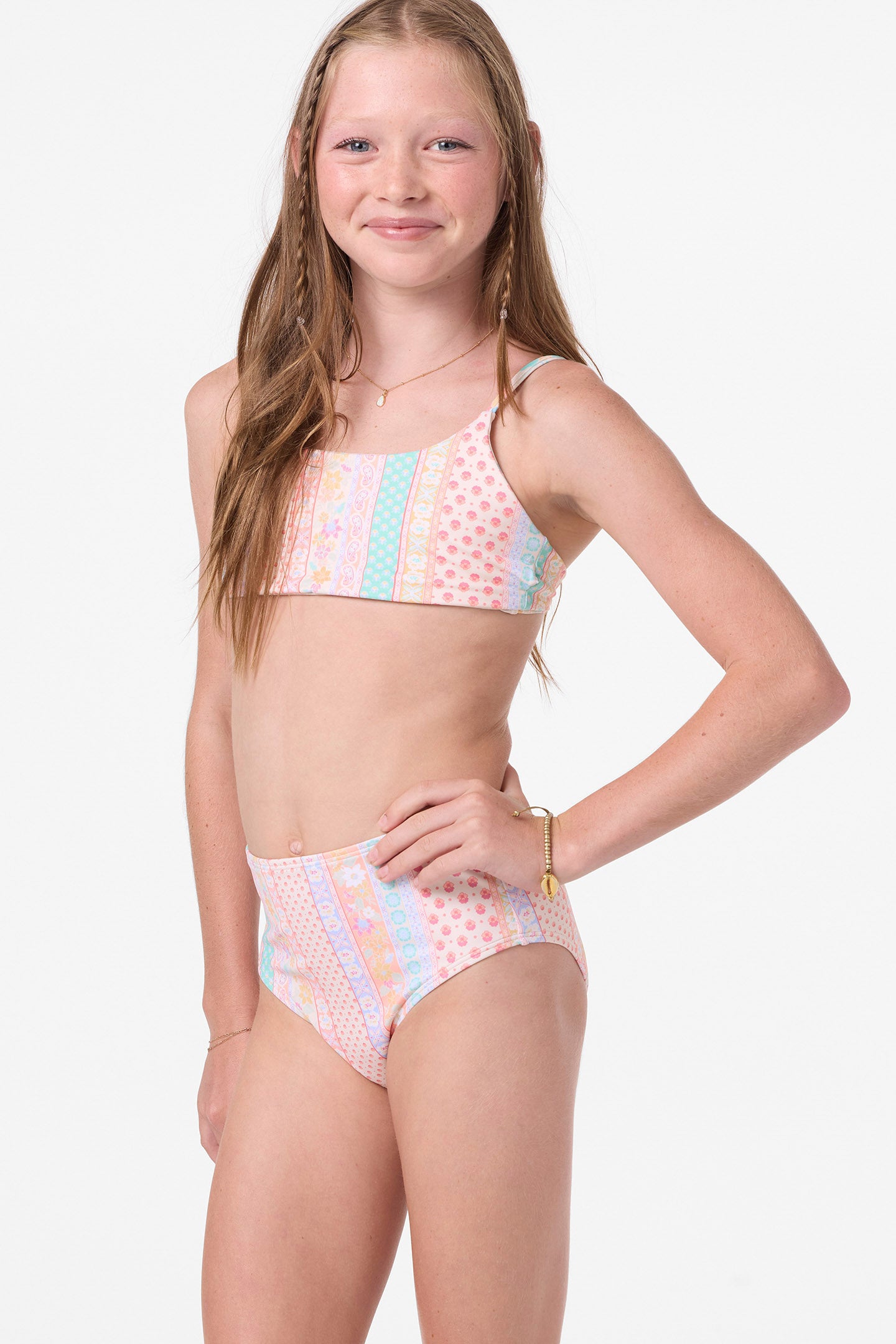 Girl's Bali Floral Revo Tie Back Bralette Set - Image 5