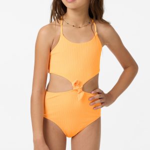 Girl's Shorebreak Rib Knot Front One-Piece