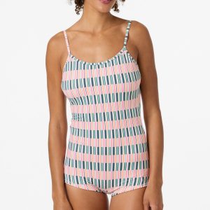 Performance Shadow Bay Printed One-Piece