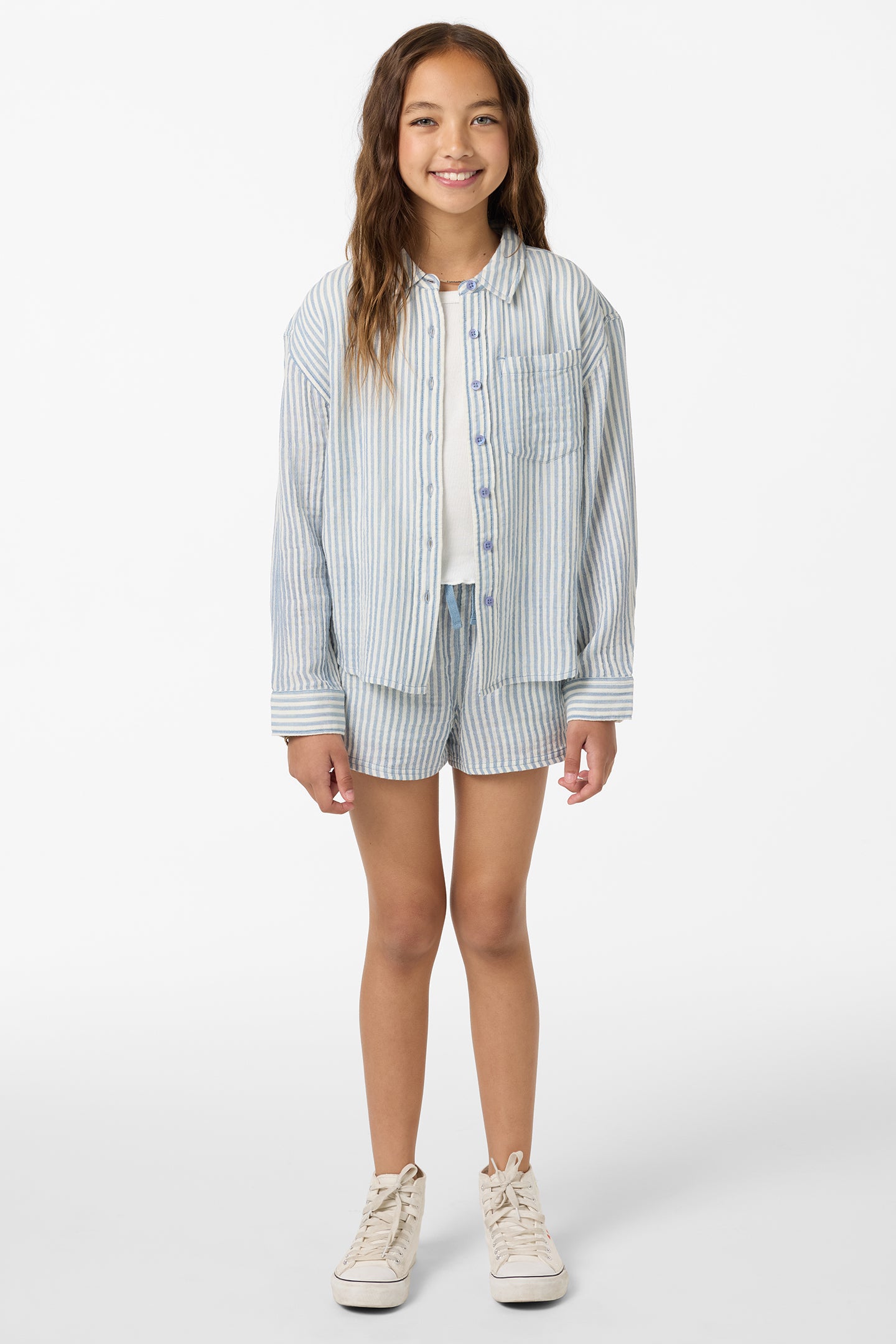 Girl's Leni Stripe Relaxed Long Sleeve Top - Image 3