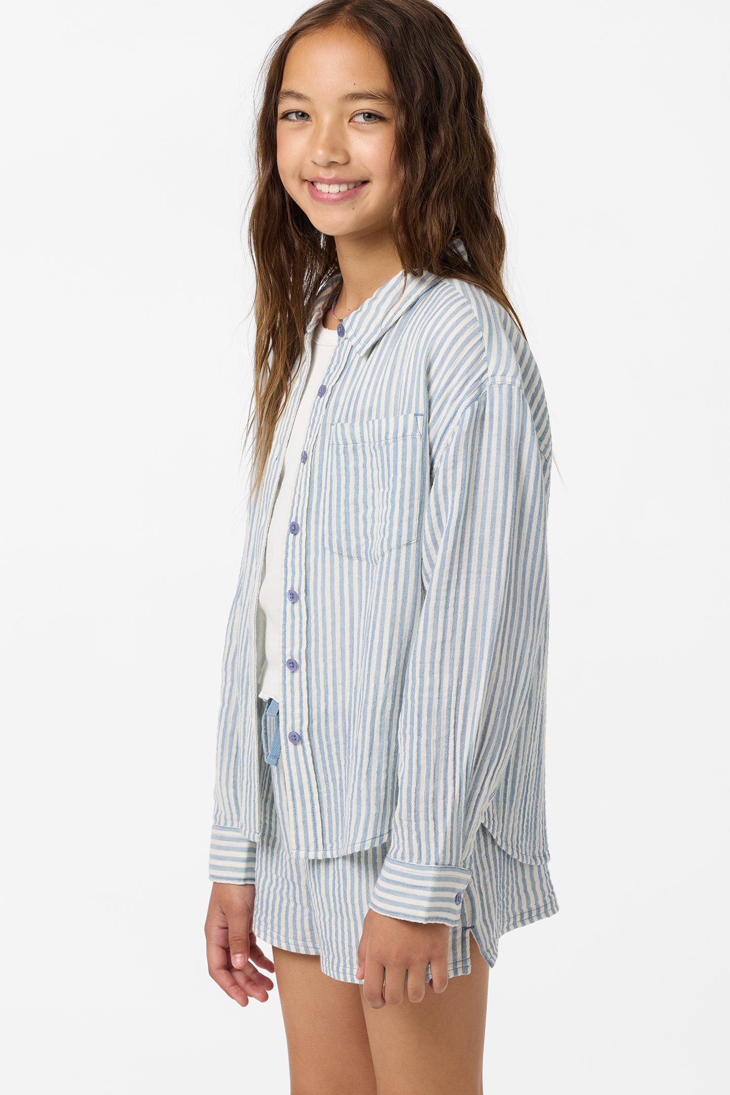 Girl's Leni Stripe Relaxed Long Sleeve Top - Image 5