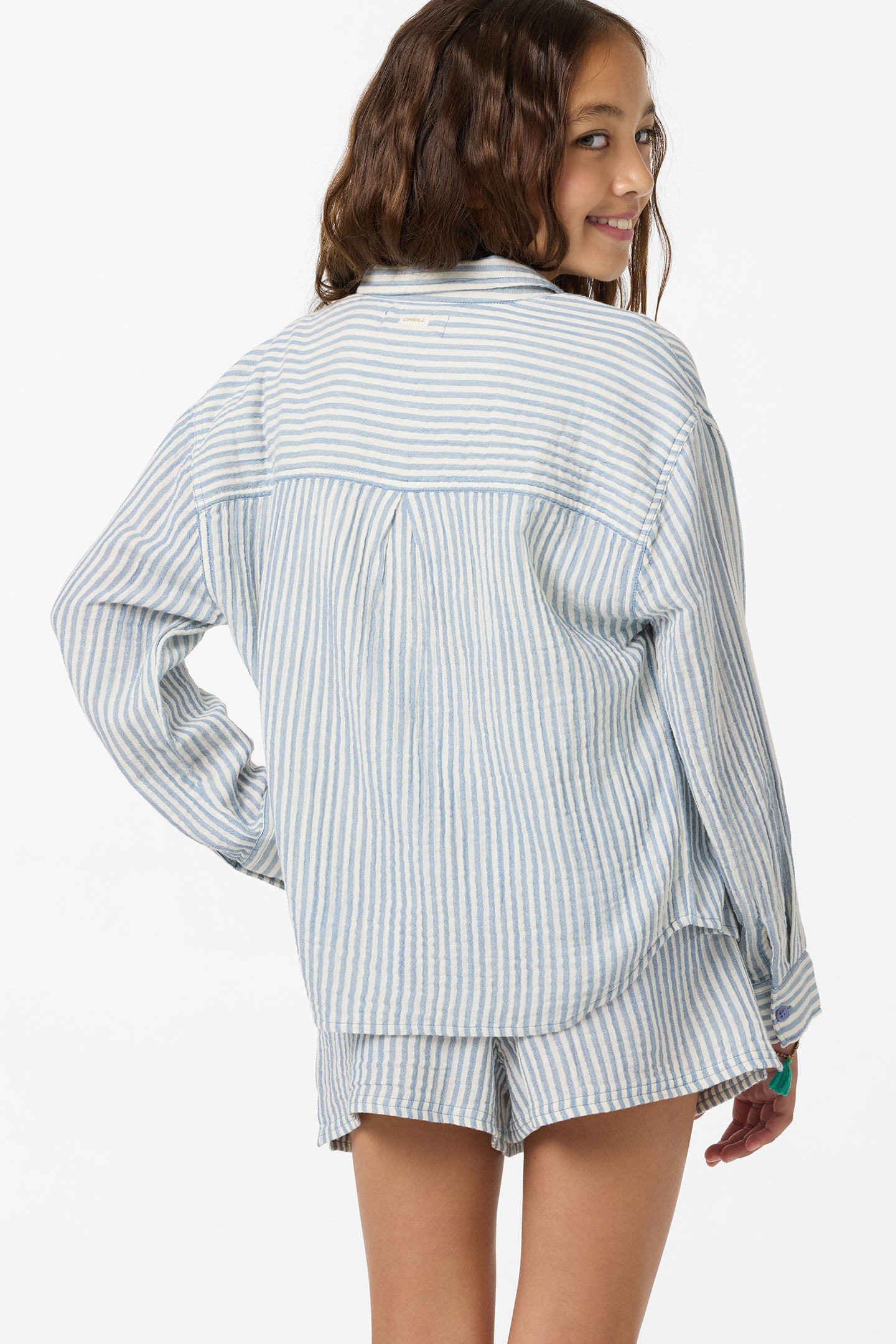 Girl's Leni Stripe Relaxed Long Sleeve Top - Image 2