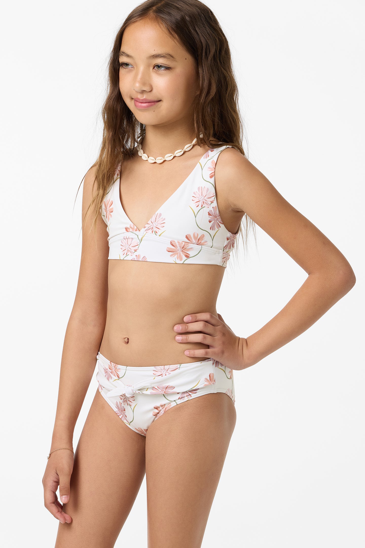 Girl's Ivy Floral Fixed Tri Swim Set - Image 5