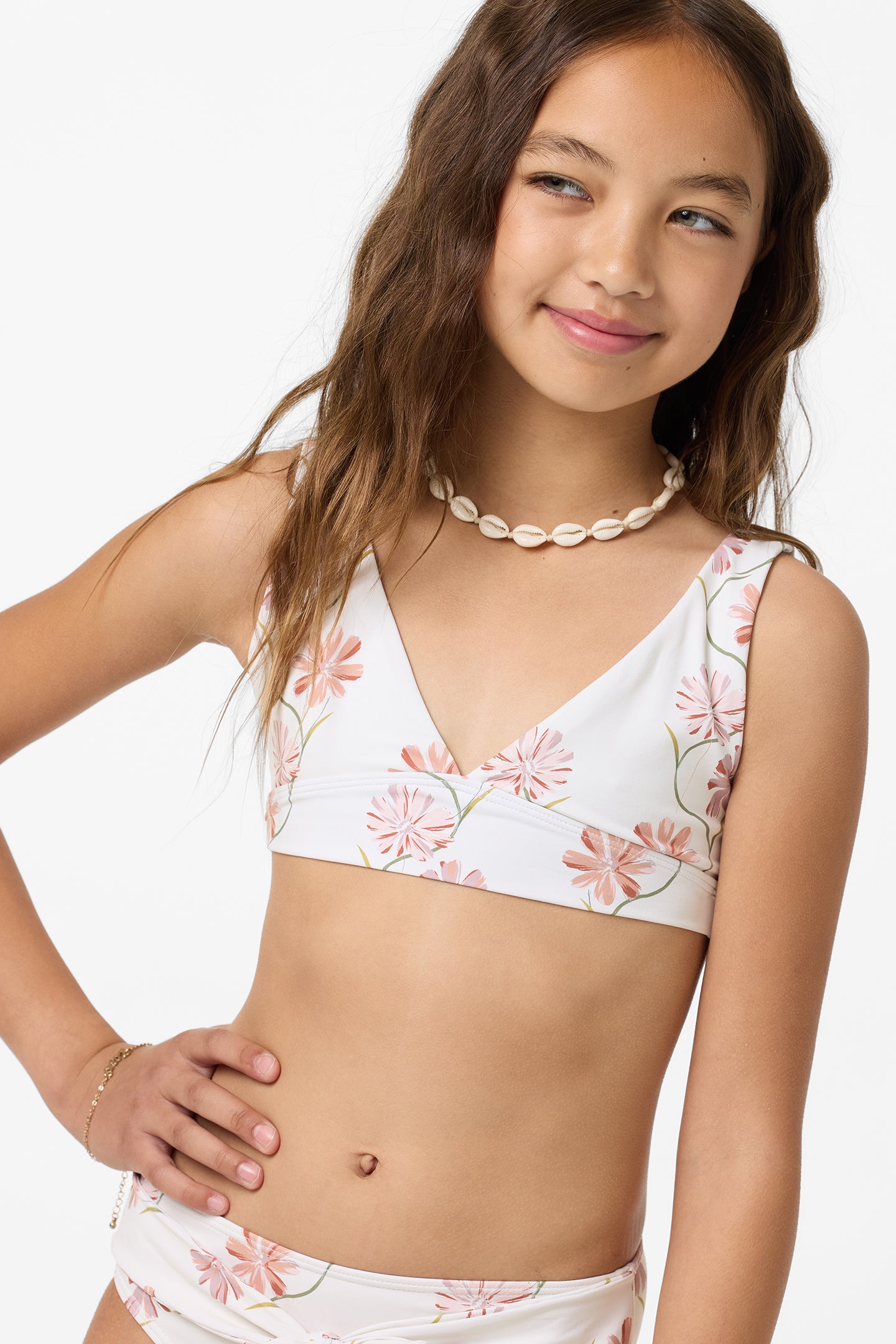 Girl's Ivy Floral Fixed Tri Swim Set - Image 4