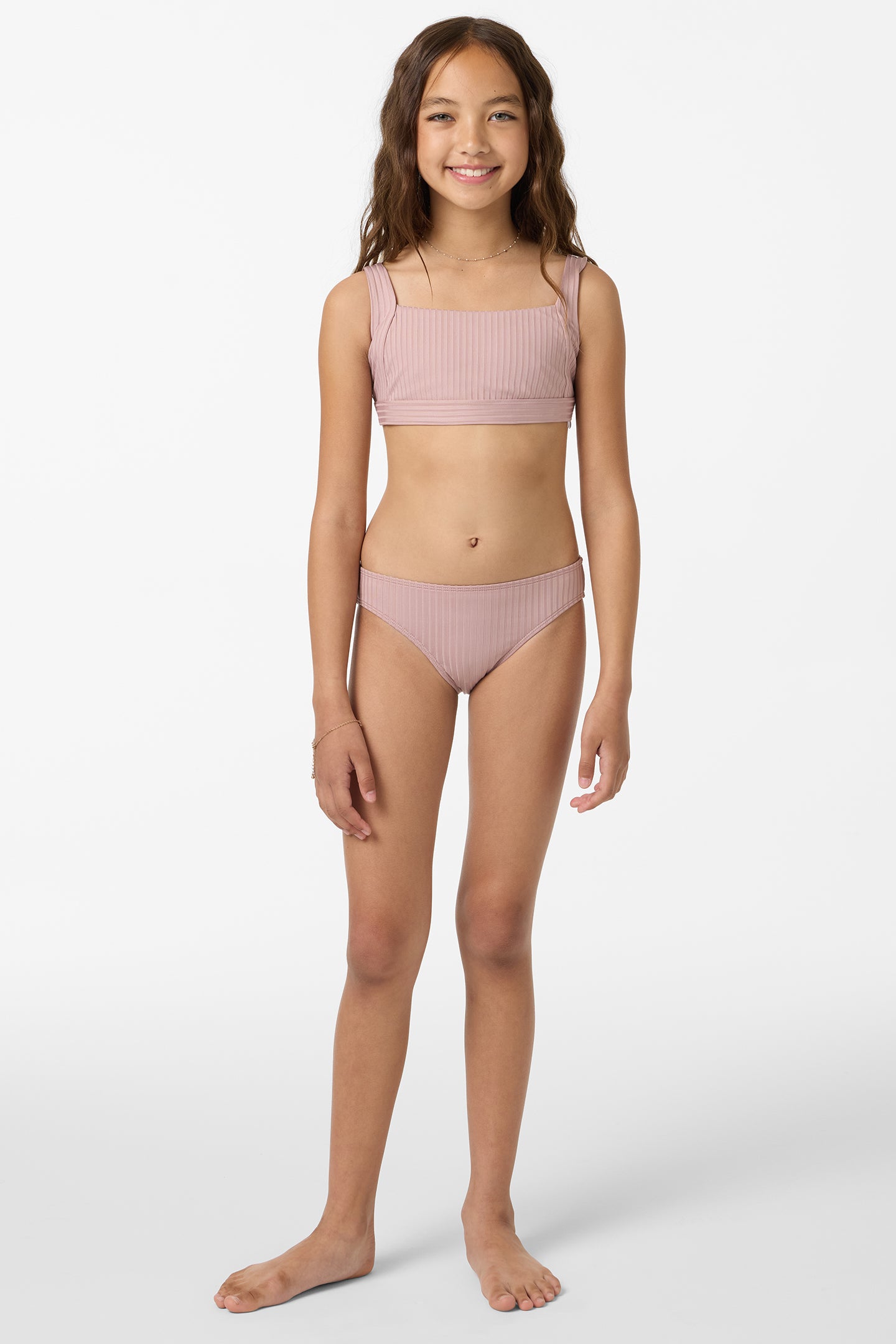 Girl's Shorebreak Rib Square Neck Swim Set - Image 3