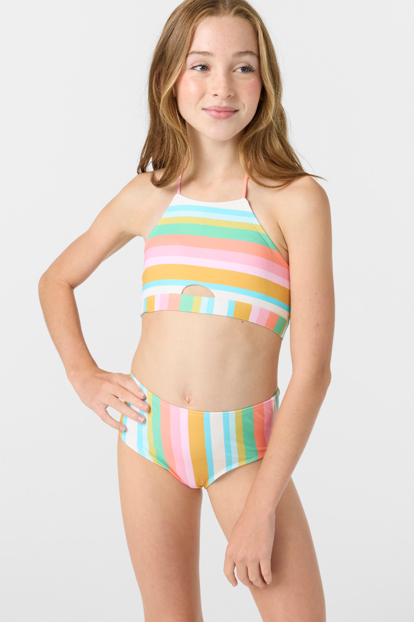 Girl's Low Tide Peekaboo High Neck Top Set - Image 4